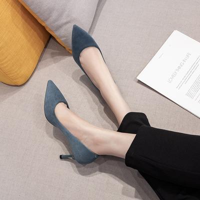 New 31 32 33 Small Size Professional High Heels Women's Thin Heel Suede 41-43 Large Size Pointed Single Shoes