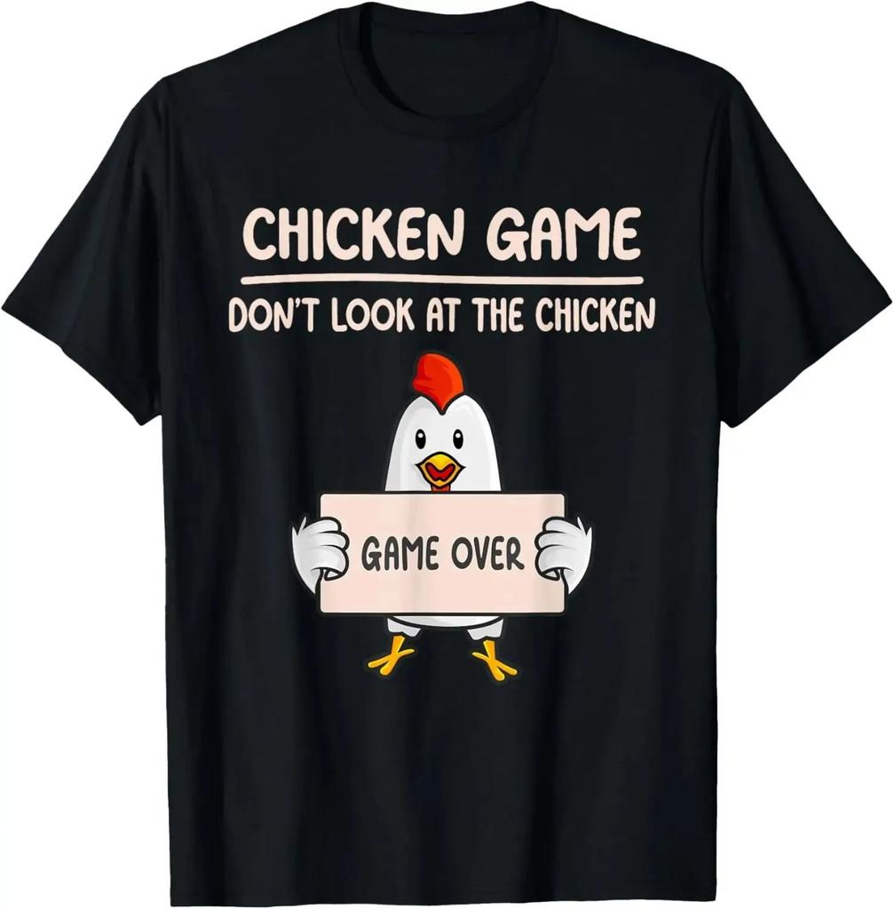 Lässige Mode Lockere Oberteile Schau nicht auf das Huhn Lustiges Hühner-T-Shirt Lustiges bedrucktes Grafik-T-Shirt Unisex