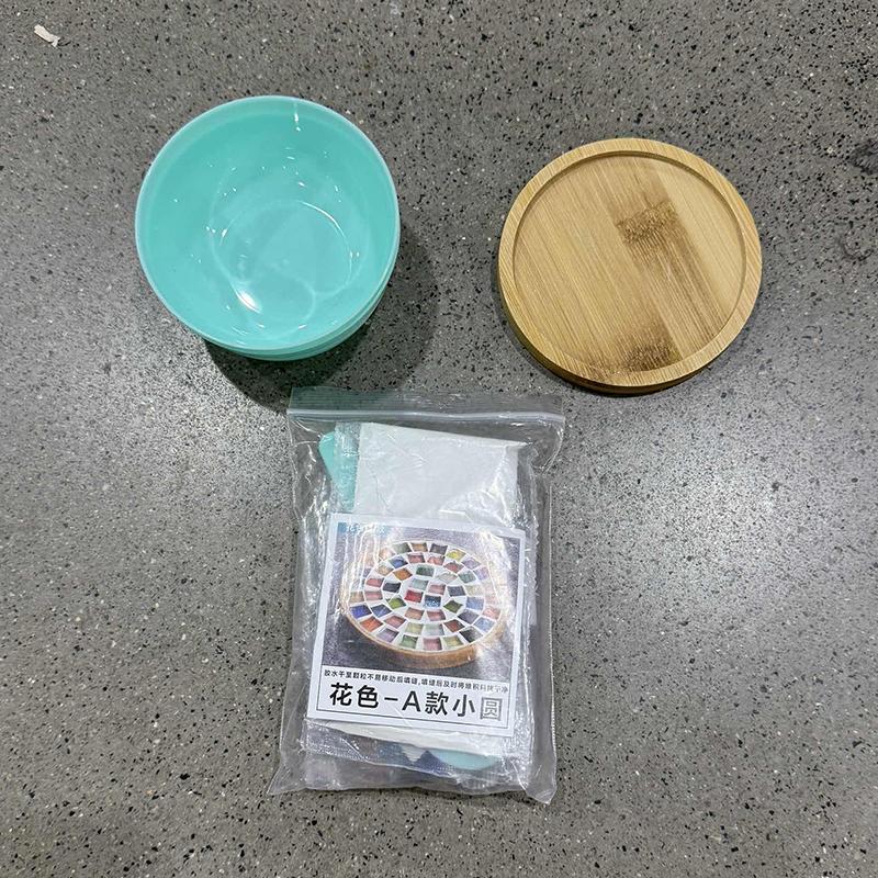 Handmade DIY Mosaic Cup Mat Bottom Bamboo Pad Early Education Free Creation Handicraft Toys