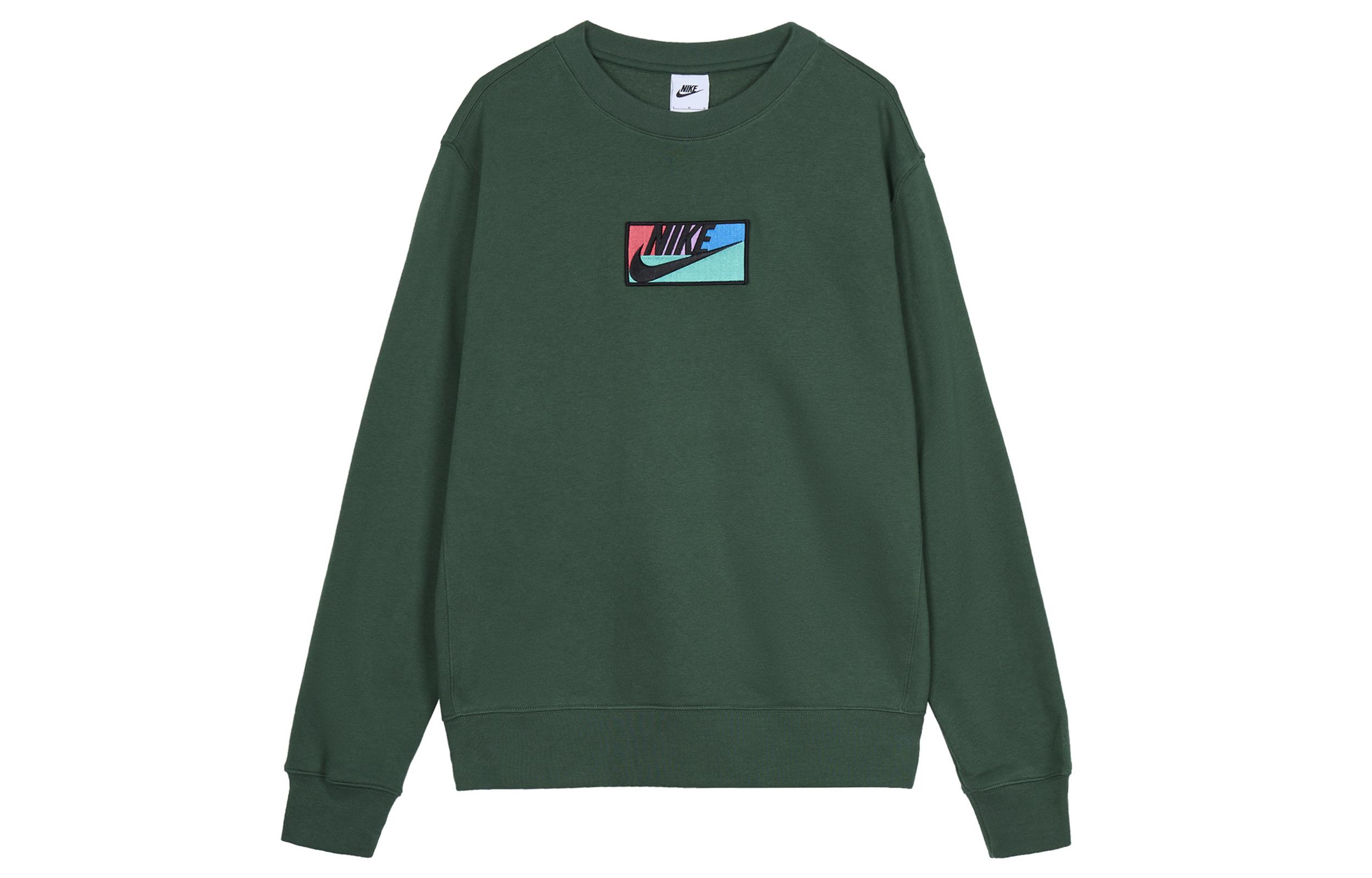 Nike Sweatshirts Men s Fir Green Crew Neck Moderate Regular FB8436-323 M