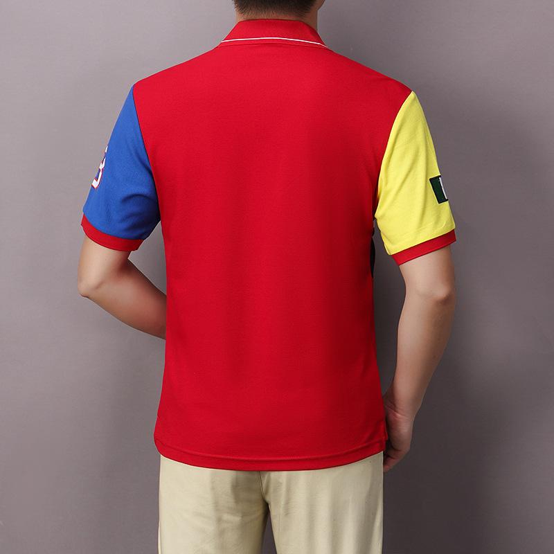 Men's Short Polo Shirt Preppy Style Royal Elite Noble Leisure Sports Embroidery Cotton Tops