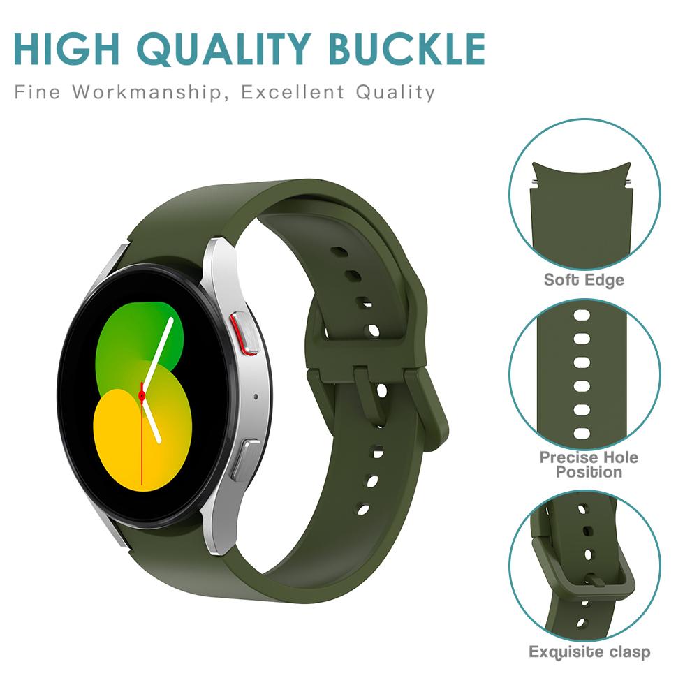 Silicone Watch Band Color Clasp Waterproof Watch Band Strap Comfortable Soft Replacement Parts for Samsung Galaxy Watch4 40/44mm