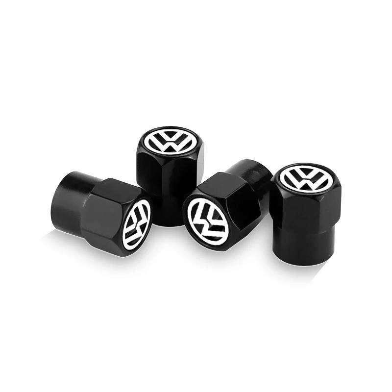 Car Badge Keychain Keyring with Tire Valve Cap Car Accessories for VW CC Polo Golf 4 5 6 7 MK4 MK5 MK6 MK7 Passat B6 B8 T4 T5 BH4