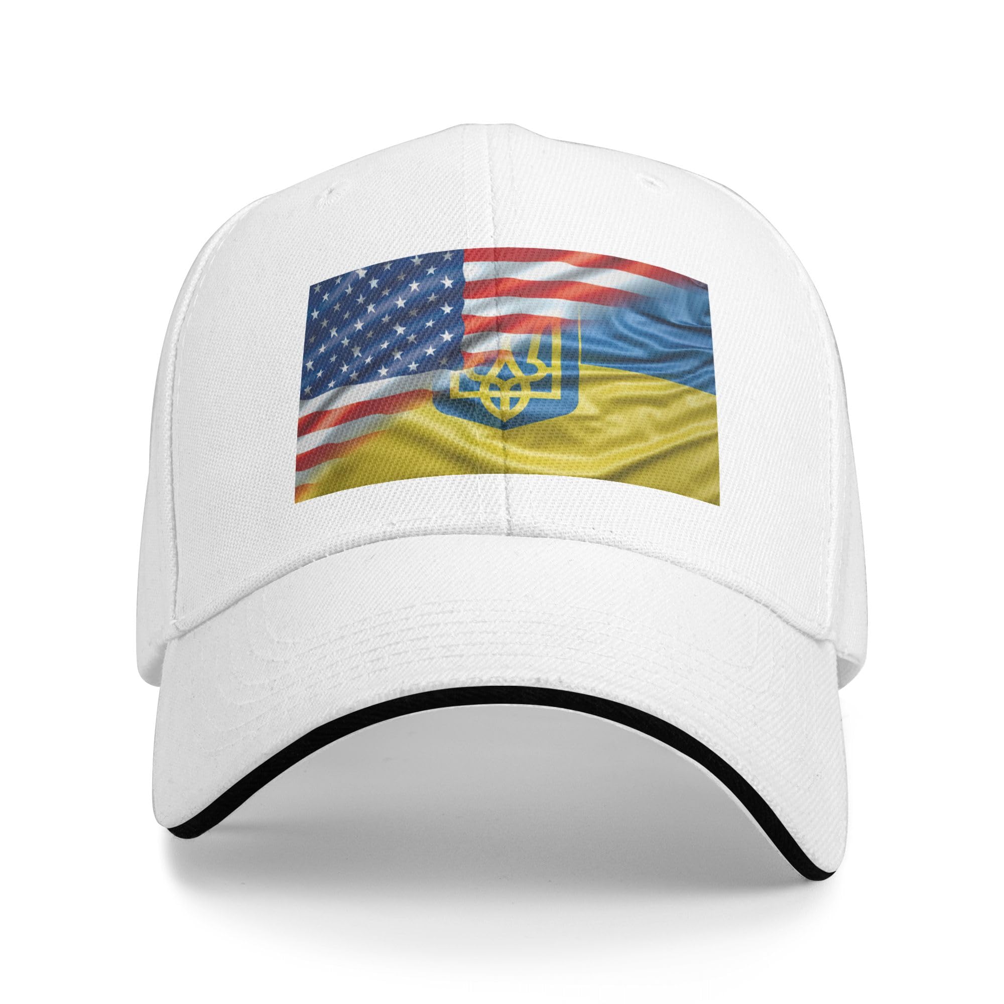 

Sandwich Baseball Cap for Men & Women, 3-Layer Contrast Design Adjustable Hat, Lightweight Durable Cap білий
