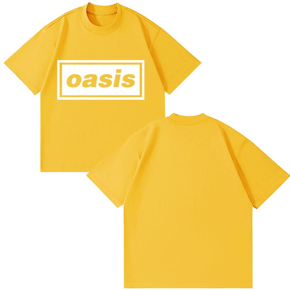 Rock Band O-Oasis Logo Print Vintage Men Women Clothes for Teens  Fashion Clothing Oversized Cotton Oversized Style T-shirts