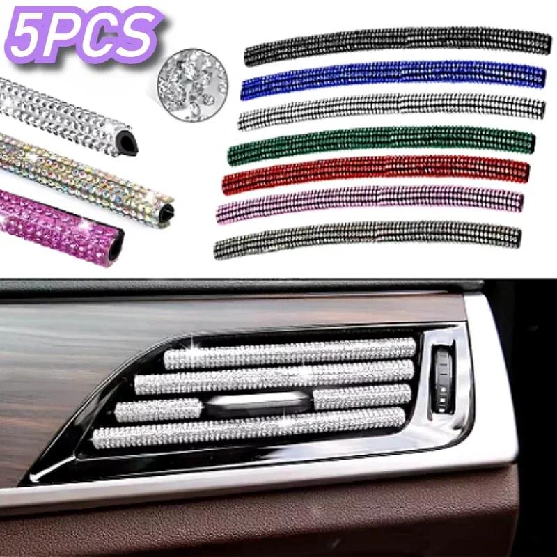 NEW 1/10PCS Car Vent Diamond Decorative Strip Fashion Luxury Car Air Conditioning Decoration Stripe Grille Sticker Accessories