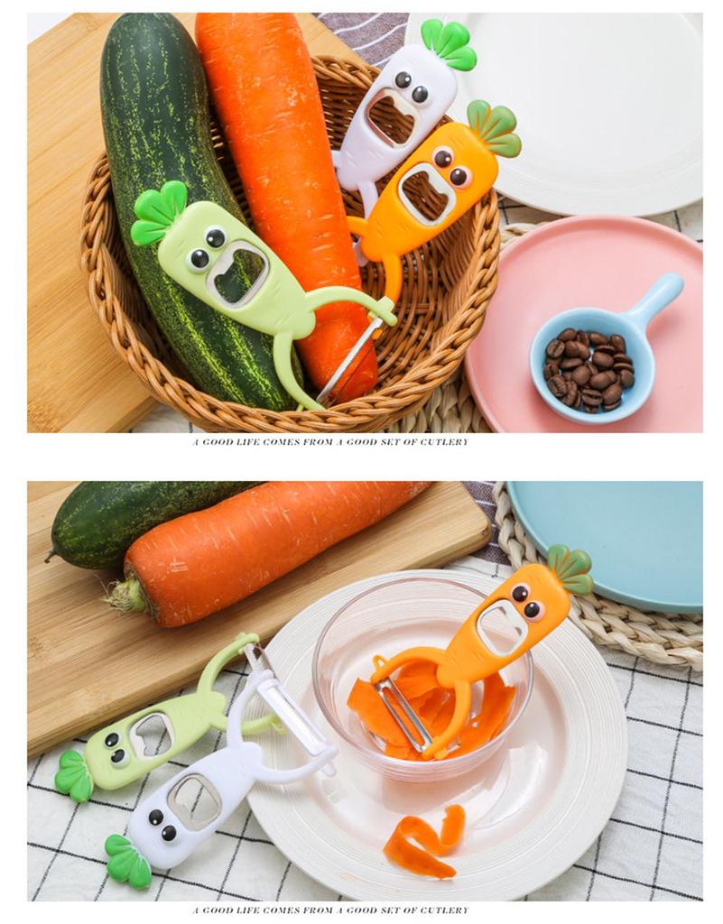 Niedlicher Küche Kreativer Obst- und Gemüseschäler Cartoon Niedlich Kunststoff Edelstahl Bequemlichkeit Küchenzubehör Utensil Gadget