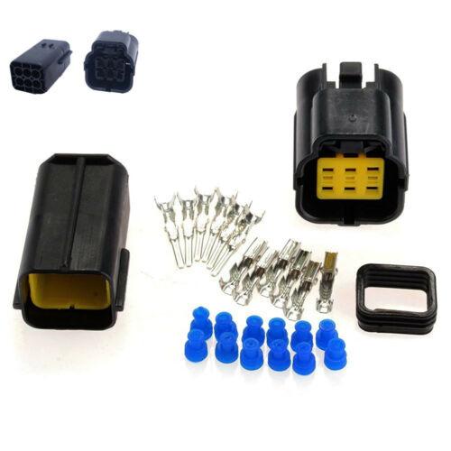 5 Sets Waterproof 6-Pin 20A Automotive AMP Electrical Sealed Wire Connector Plug