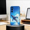 Ocean Blue Whale Phone Case For Samsung S25,S24,S21,S22,S23,S30,Ultra,S20,Plus,Fe,Lite,Note,10,Black Cover