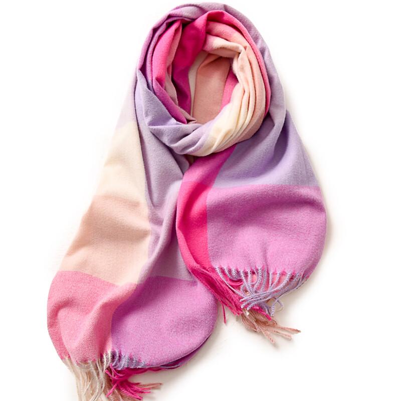 Women s Striped Plaid Tassel Winter Shawl Scarf