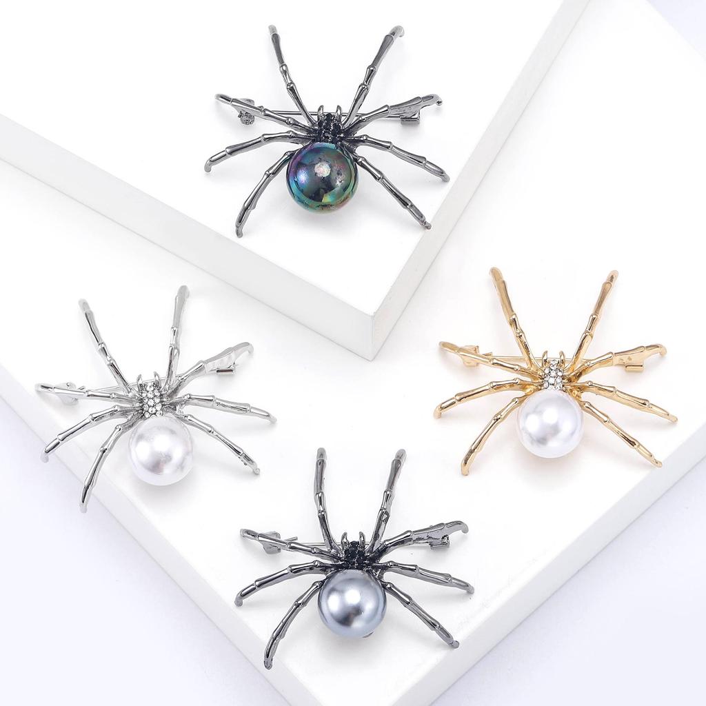 European & American Style Rhinestone Spider Brooch - Vintage High-End Unisex Clothing Accessory
