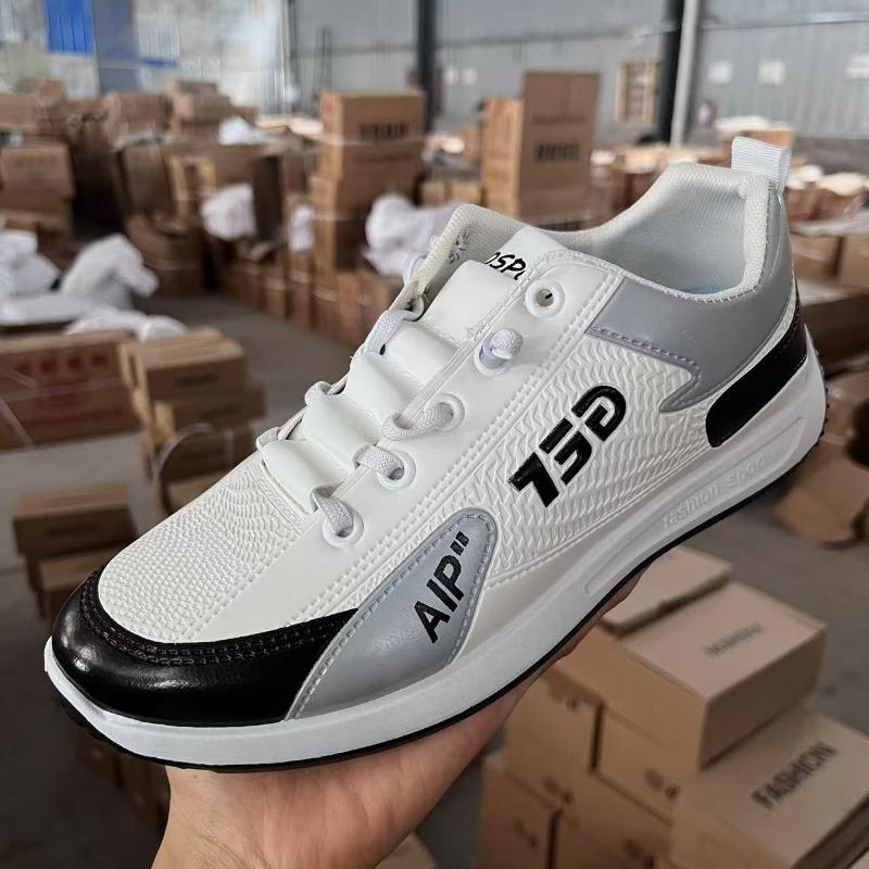 

Весна новая кожаная мужская обувь тренд повседневная и удобная сетчатая спортивная обувь мужчины 44