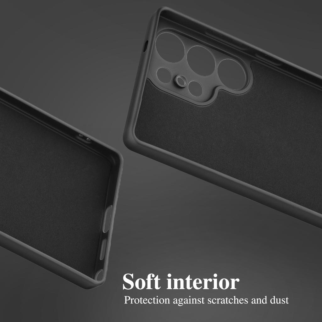 Etui na Samsung Galaxy S25 Ultra, Tylna część z TPU, Miękkie, Odporne na zarysowania, Wyściółka z włókna, Pokrowiec na telefon