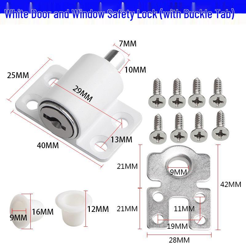 Universal Sliding Door & Window Lock, Child Safety Fastener for Plastic, Steel, & Aluminum