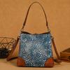 Johnature Retro Embossed Bucket Bag Large Capacity Handmade Women's Bag Versatile Shoulder Crossbody Bags