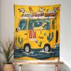 Cartoon Animal Yellow Tapestry Kids Tapestry Dog Car Tapestry Funny Tapestry Wall Hanging Kids Bedroom Decor Home Decor Gift