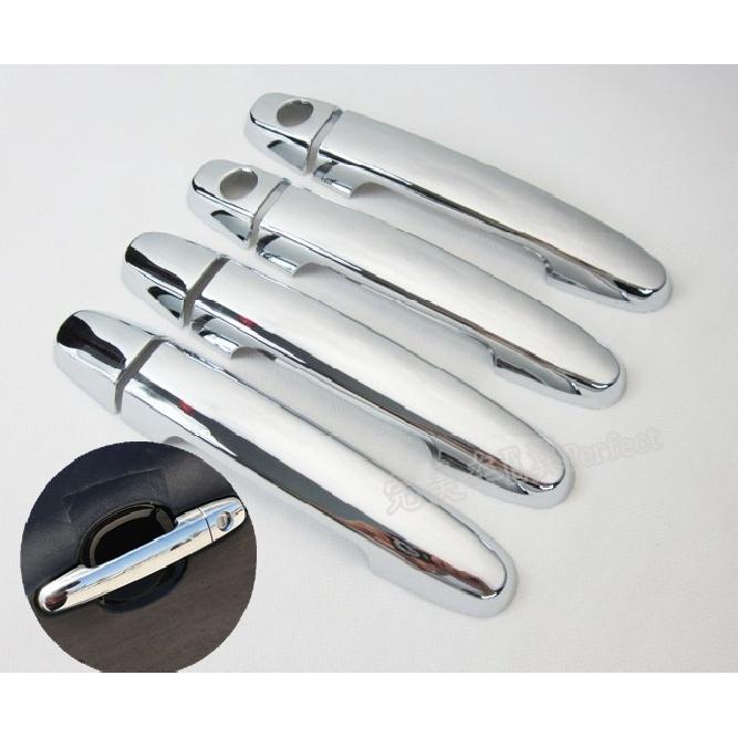 

FUNDUOO новая хромированная наклейка на дверную ручку автомобиля, наклейка с 2 замочными скважинами для Toyota Camry 2002-2006 Yaris 2006-2010 Corolla