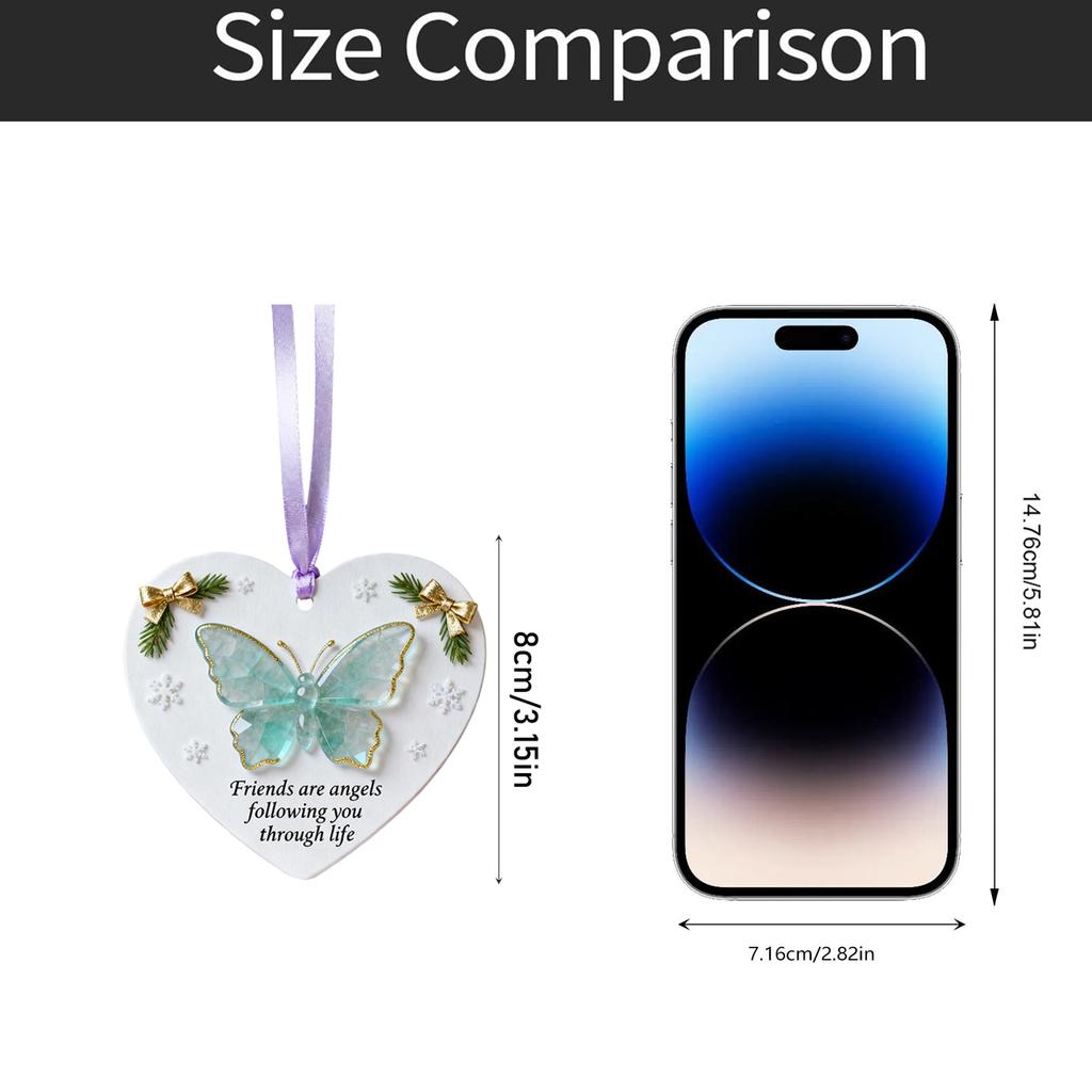 Friendship Heart Sea Glass Keepsake Printed Ceramic Heart Pendant