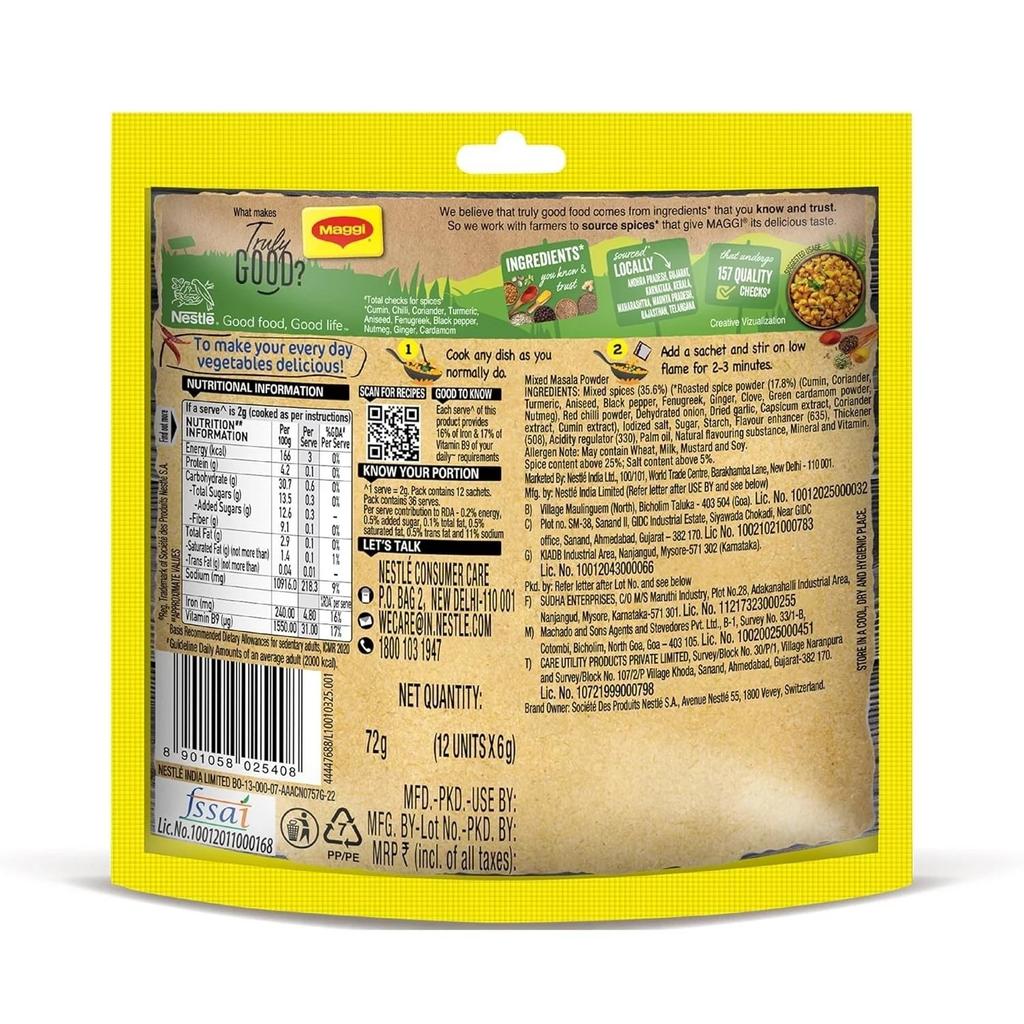 Maggi Masala-ae-Magic Sabzi Masala 72gm 12 Sachets