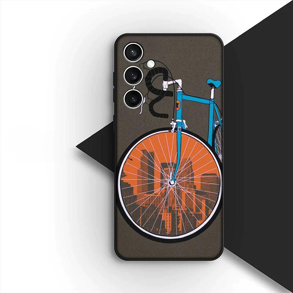 

for Samsung Galaxy S24 S25 S23 FE Ultra Plus S7 Edge S25+ S23+ A56 5G Phone Cover Soft Case Mountain Bike Cycling Art Wallpaper Galaxy S7 edge