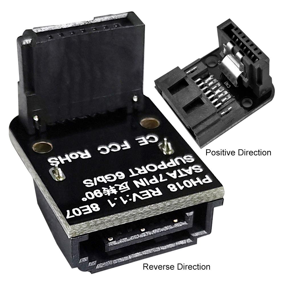 SATA 7Pin Female To 7pin Male Adapter 90 Degree Angle Elbow Adapter 6Gbps 90 Degree Angled Adapter for Motherboard Mainboard