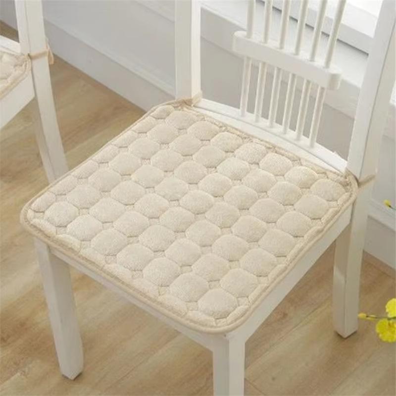 Autumn and Winter Plush Dining Chair Anti-slip Pad Simple Household Soft Stool Mat Study Room Solid Color Computer Chair Cushion