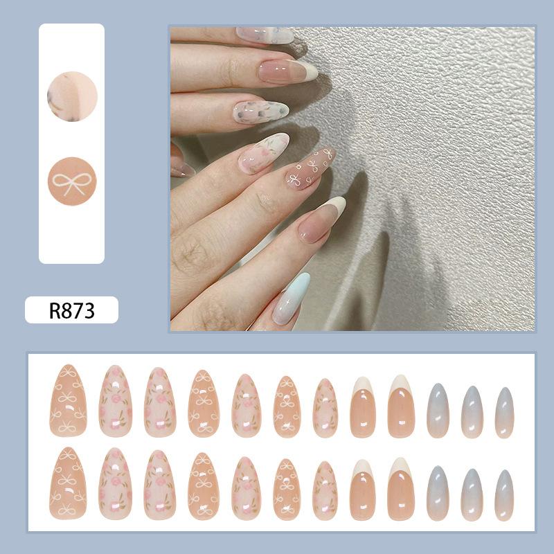 

Накладные ногти, однотонные, съемные, накладные ногти, накладные ногти с принтом, простые, 24 шт.