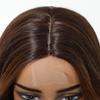 Brown Highlights Synthetic Wigs Hairline Lace Frontal Wave Layered Wigs for Women Ladies Daily Use Natural Wigs Heat Resistant