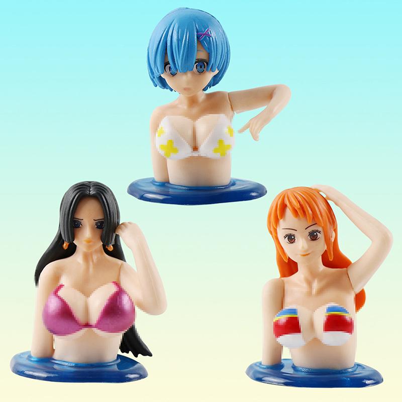 Shaking Chest Girls Car Ornaments Decoration  Kawaii Car Dashboard Cartoon Anime Dolls Car Interior Accessories