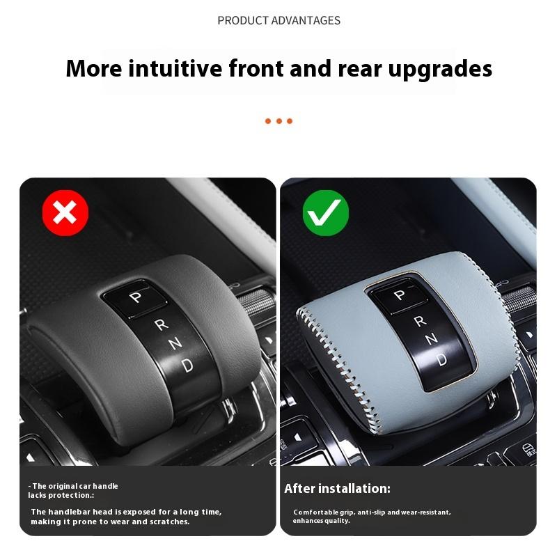 For Byd Leopard 5 Denza B5 Gear Shift Cover Interior Decoration Dedicated Modification Hand-Stitched Lift Handle Cover
