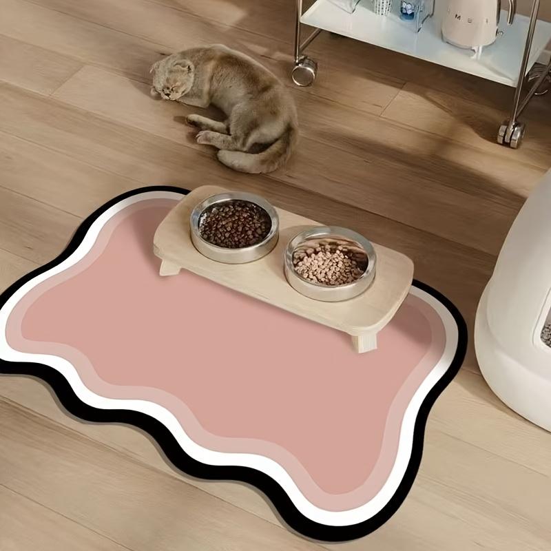 Katzenfuttermatte - Rutschfest Wasserdicht Waschbar Haustierfuttertablett, Langlebiges Auslaufsicheres Design für Katzen & Kleine bis Mittelgroße Hunde, Leicht zu Reinigende Haustier-Essmatte