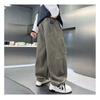 Boys Straight Loose Solid Color Casual Long Work Pants For Big Boys