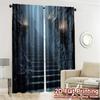 2pcs, 2D FLAT PRINTING Curtains (Without Rod) Dark Ascent Minimalist Modern Curtains Durable Polyester Curtains Decorations