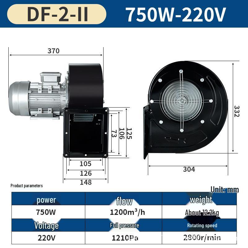 Compact High-Pressure Centrifugal Fan for Kitchen and Laboratory Ventilation