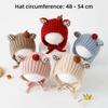 Knitted Baby Winter Hat with Plaid Ear Details Earflap Beanie Infant Knit Hat  Cold Weather Outings