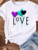 (Asian Size) Women Tee Top Clothing Casual feather style 90s Short Sleeve T Shirt Fashion Printed Lady Female Graphic T-shirts