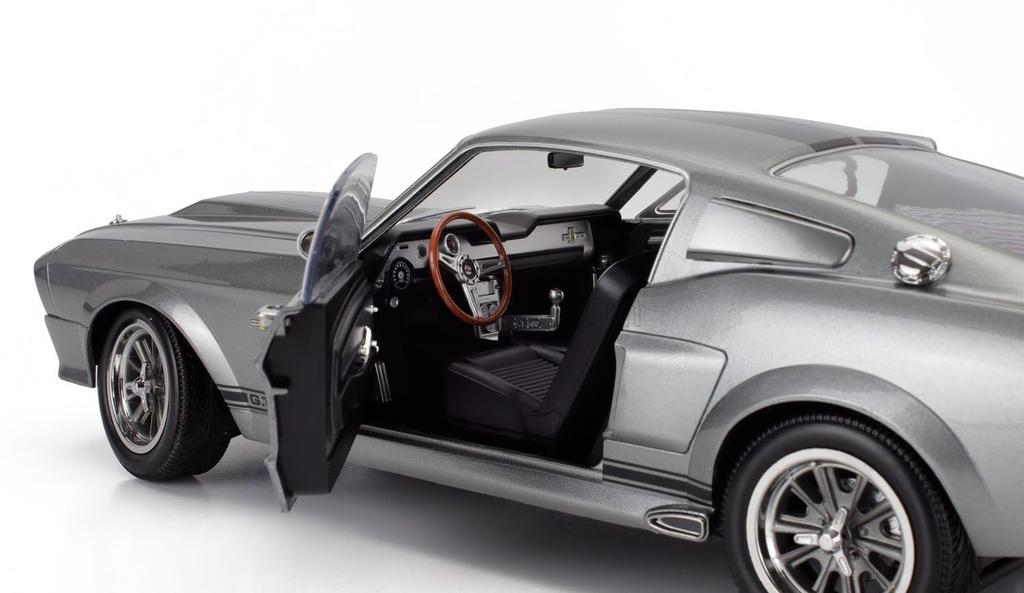 1/12 Scale American Car Model Mustang KK-SCALE 1/12 Mustang Shelby GT500 Eleanor Coupe 1967 Gray/Black KKDC120171
