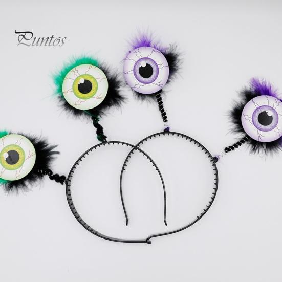 Halloween Scary Eyeball Headband with Big Plush Shapes Exaggerated Decorative Hair Hoop Party Accessories