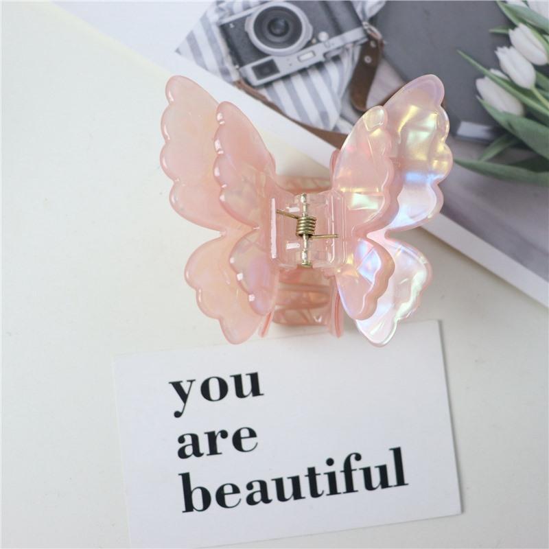New Sweet Princess Butterfly Crab Hair Clips Colorful Fairy Butterfly Hair Claw Acetate for Women Hair Accessories