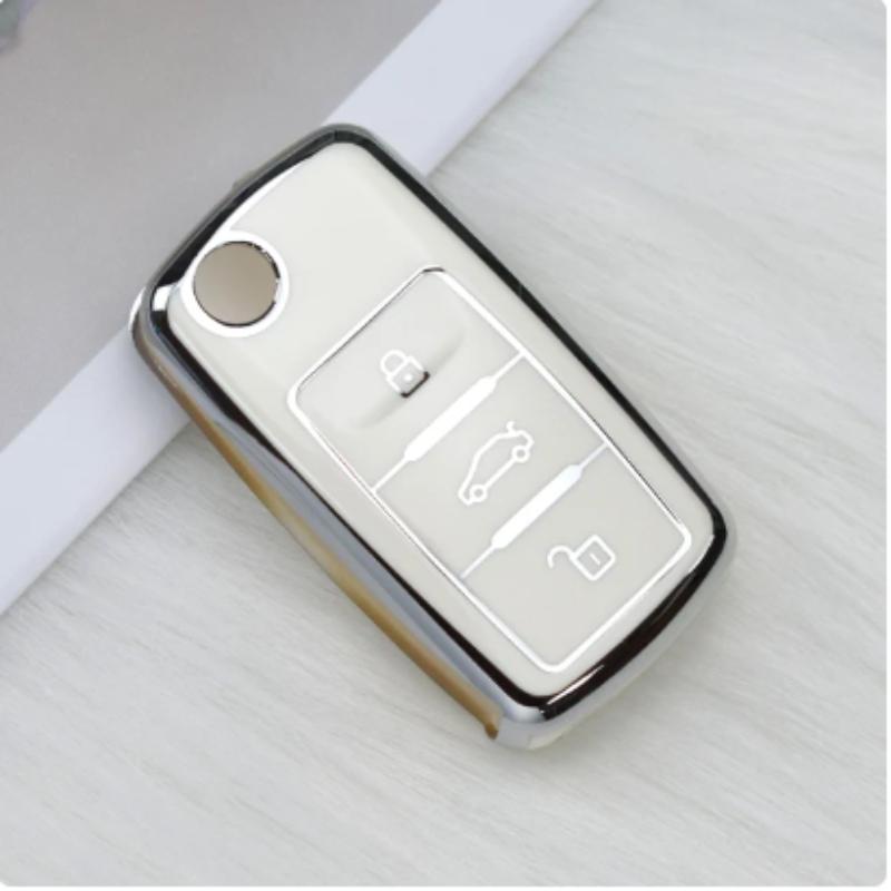 3 Tasten TPU Autoschlüsselhülle Vollständige Abdeckung für Volkswagen für VW Jetta Passat B5 B6 B7 Golf Beetle Bora Polo Tiguan für Skoda Octavia