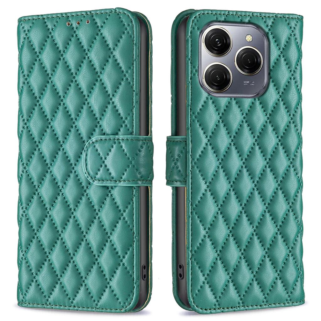 BINFEN COLOR BF Style-14 For TECNO Spark 20 Pro 5G Case Rhombus Phone Leather Cover Stand