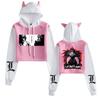 Cross-Border Death Note Anime Women's Cat Ear Color Block Hoodie - Autumn/Winter Collection