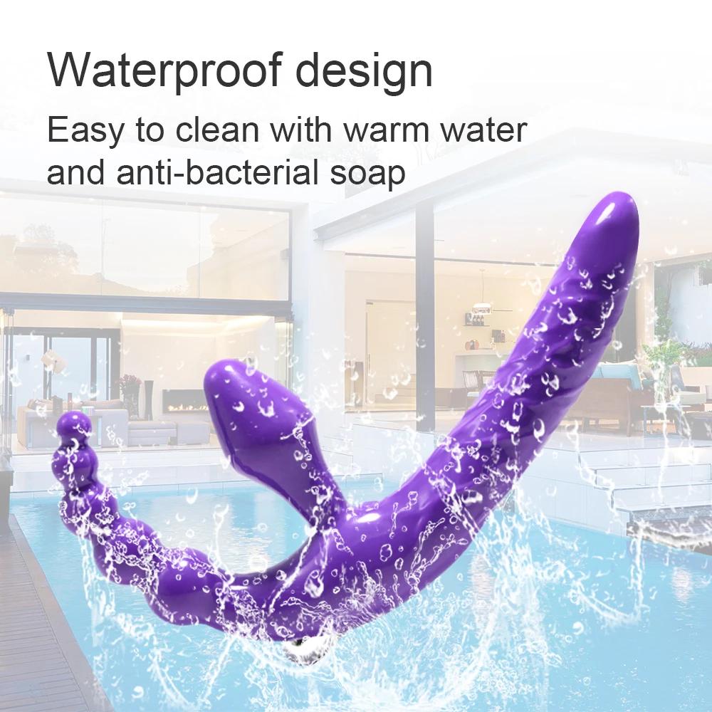 Strapless Strapon Dildo Vibrator Big Butt Plug Anal Toys for Adults Strap-ons for Sex Lesbian Double Dildo Vibrators Clitoral Vaginal Anal Stimulator