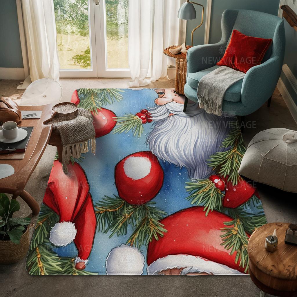 House Entrance Carpet Home Door Mat Living Room Bath Foot Bathroom Non-slip Water Absorption Rugs Bath Merry Christmas Winter
