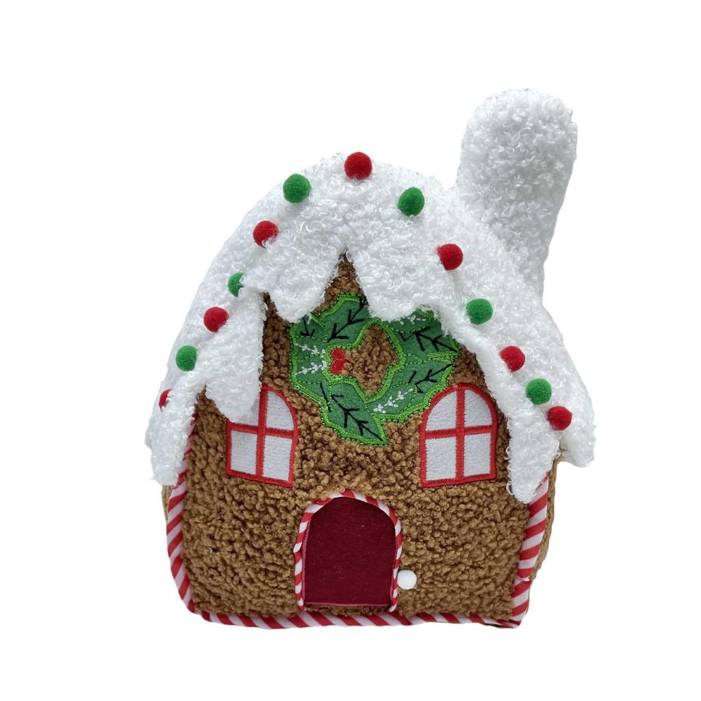 

Cozy Festive Gingerbread House Pillow Soft Plush Toy For Christmas Decor