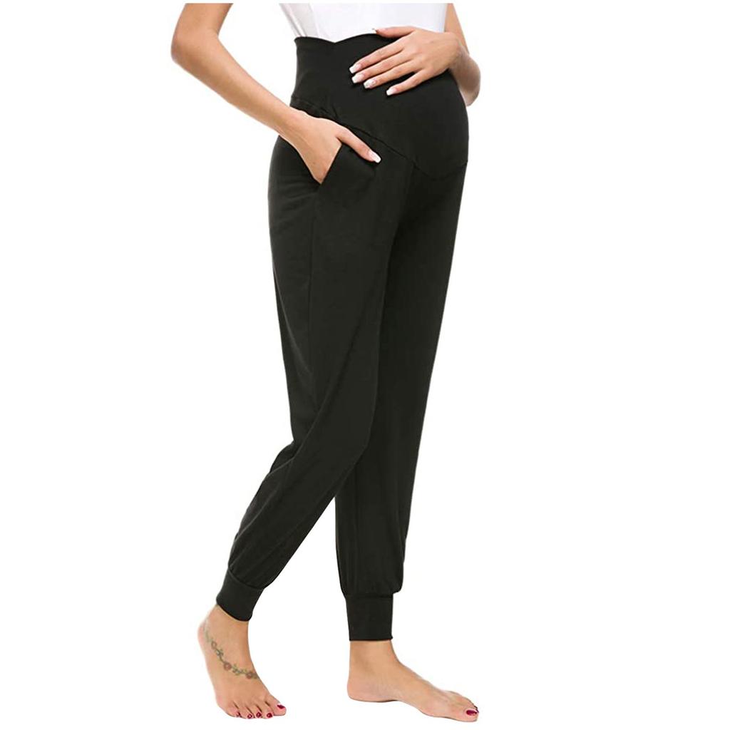 Frauen Farbe Tasche Casual Lose Bauch Unterstützung Schwangere Frauen Hosen