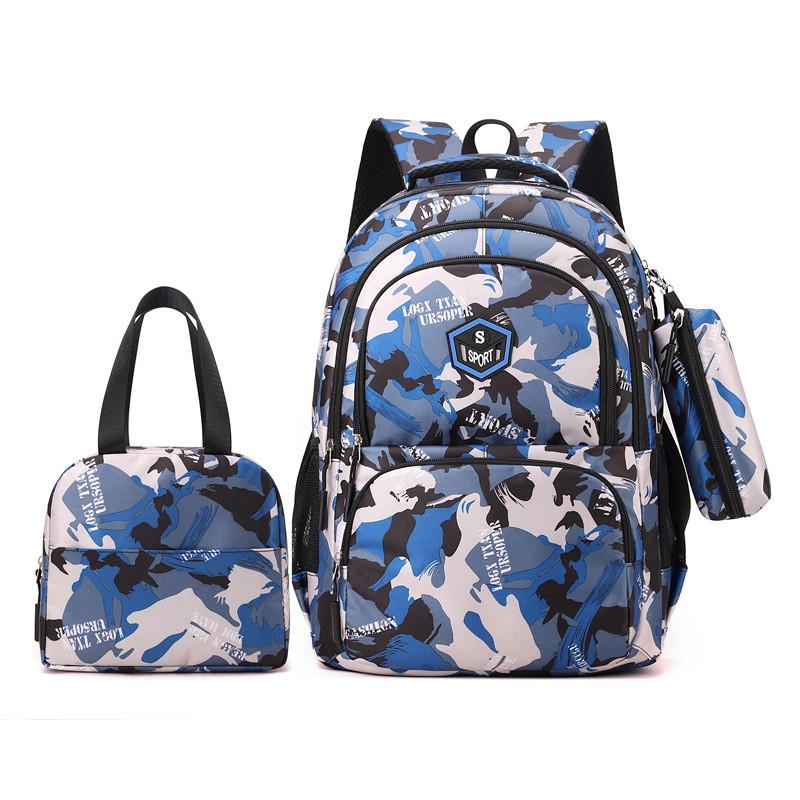 Printed Shoulder Backpack Bag Pencil Case 3 Piece Set Schoolbag Child