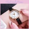 Gedi Vintage Round Quartz Watch For Women With Leather Strap And Water Resistance
