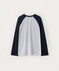 Sseomweeobeoteo Wave Logo Raglan Long Top - White Melange(Navy)