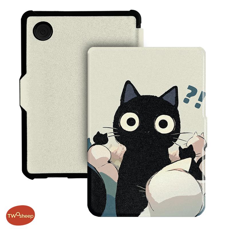 Twosheep 6-inch Case for Kobo Clara BW Clara Colour Clara 2E TPU Magnetic Flip Auto Wake Sleep TPU soft Cover Cute Cat Style